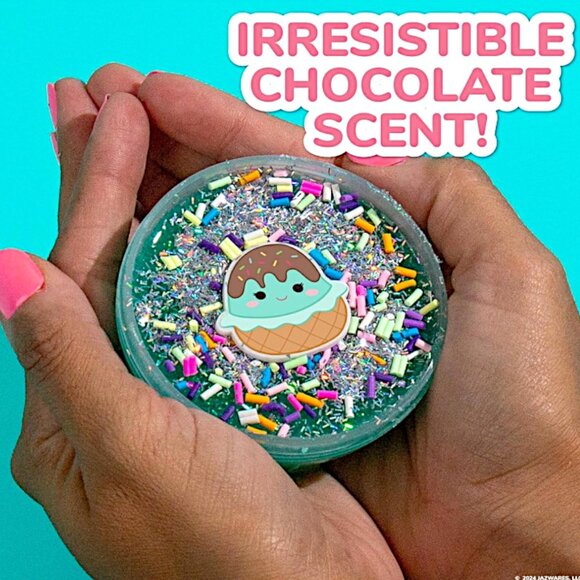 Squishmallows Maya Ice Cream Glitter Slime w/ Charm Chocolate Scent Collectible - Picture 4 of 8